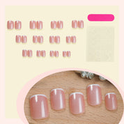 N-342 - Pink & White - Press On Nail Set Of 24 - Free Nail Kit Included