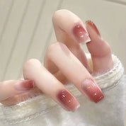N-172  -  Morandi Pink - Press On Nail Set Of 24 - Free 24 Pcs Sticker Sheet Included