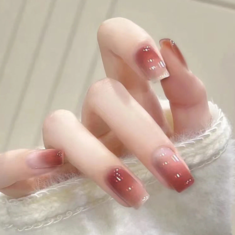 N-172  -  Morandi Pink - Press On Nail Set Of 24 - Free 24 Pcs Sticker Sheet Included