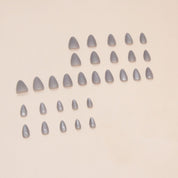 N-269 - Titanium Grey Shiny - Press On Nail Set Of 24 - Free 24 Pcs Sticker Sheet Included