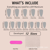 N-218 - Light Peach & White - Press On Nail Set Of 24 - Free Nail Kit Included
