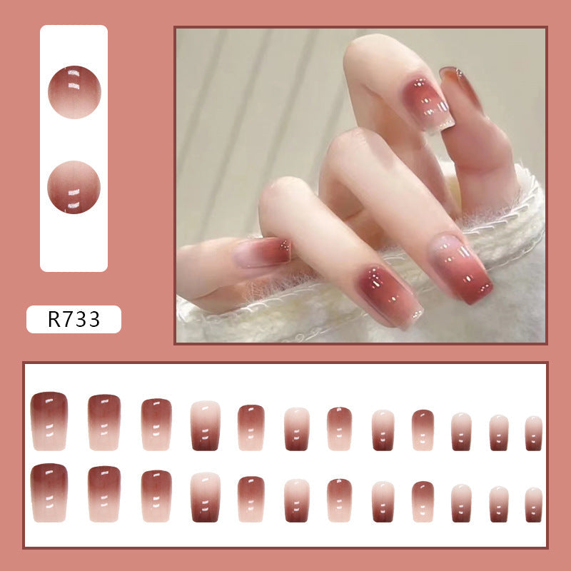 N-172  -  Morandi Pink - Press On Nail Set Of 24 - Free 24 Pcs Sticker Sheet Included