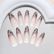 N-267 - Leopard Print Shiny - Press On Nail Set Of 24 - Free 24 Pcs Sticker Sheet Included