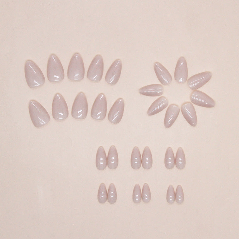 N-308 - Solid  Pink - Press On Nail Set Of 24 - Free 24 Pcs Sticker Sheet Included
