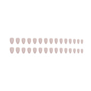 N-308 - Solid  Pink - Press On Nail Set Of 24 - Free 24 Pcs Sticker Sheet Included