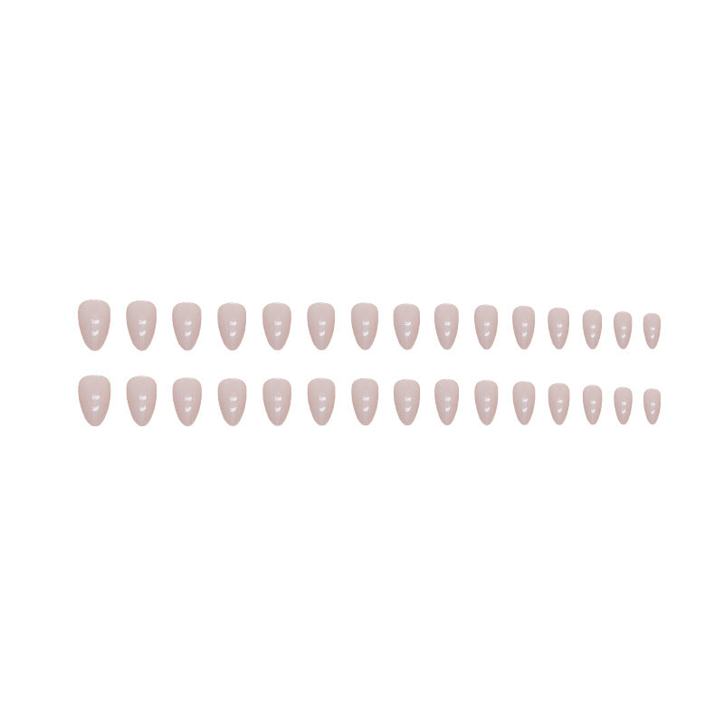 N-308 - Solid  Pink - Press On Nail Set Of 24 - Free 24 Pcs Sticker Sheet Included