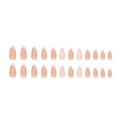 N-289 - Fancy Foiled - Press On Nail Set Of 24 - Free 24 Pcs Sticker Sheet Included