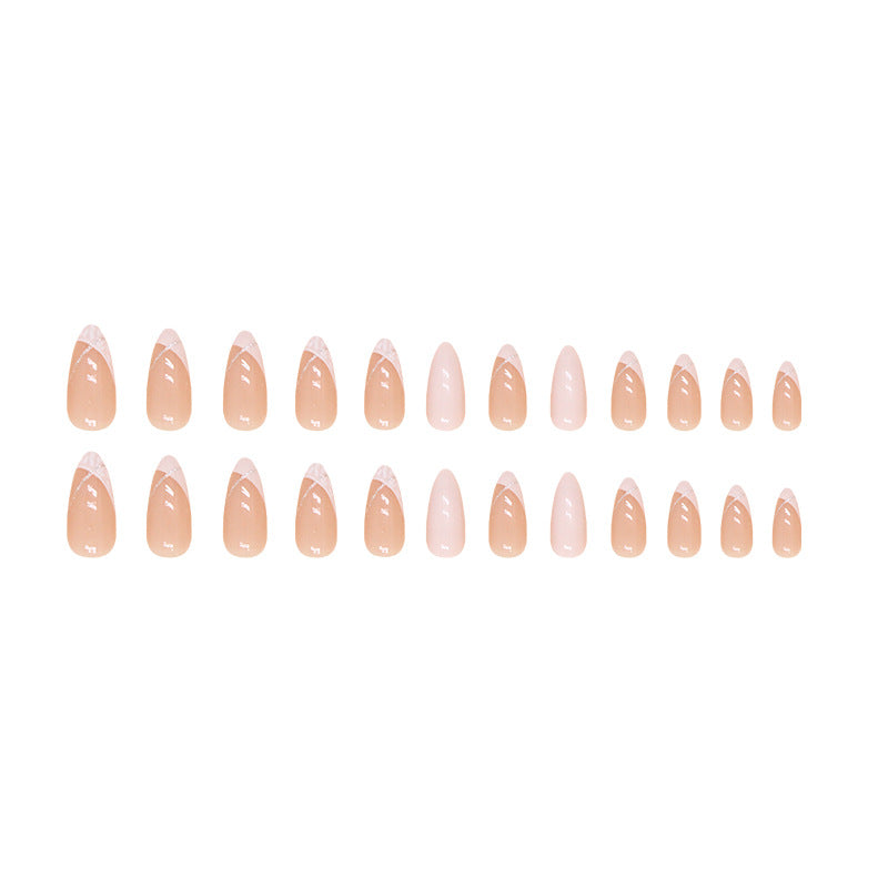 N-289 - Fancy Foiled - Press On Nail Set Of 24 - Free 24 Pcs Sticker Sheet Included