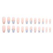 N-171 -Dreamy Moon & Sparkle  - Press On Nail Set Of 24 - Free 24 Pcs Sticker Sheet Included