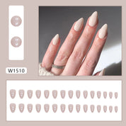 N-308 - Solid  Pink - Press On Nail Set Of 24 - Free 24 Pcs Sticker Sheet Included