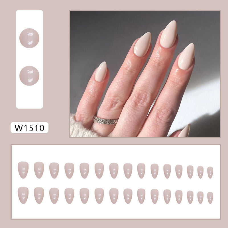 N-308 - Solid  Pink - Press On Nail Set Of 24 - Free 24 Pcs Sticker Sheet Included