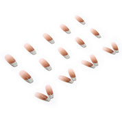 N-284 -  French Simple - Press On Nail Set Of 24 - Free 24 Pcs Sticker Sheet Included