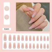 N-157 - Pastel Pink  - Press On Nail Set Of 24 - Free 24 Pcs Sticker Sheet Included