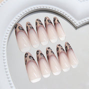 N-267 - Leopard Print Shiny - Press On Nail Set Of 24 - Free 24 Pcs Sticker Sheet Included