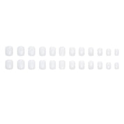 N-285 -  White Square - Press On Nail Set Of 24 - Free 24 Pcs Sticker Sheet Included