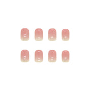 N-223 - Pastel Pink - Press On Nail Set Of 24 - Free 24 Pcs Sticker Sheet Included