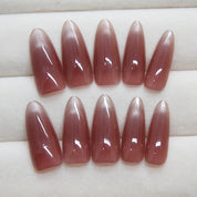 N-257 - Blush Red - Press On Nail Set Of 24 - Free 24 Pcs Sticker Sheet Included