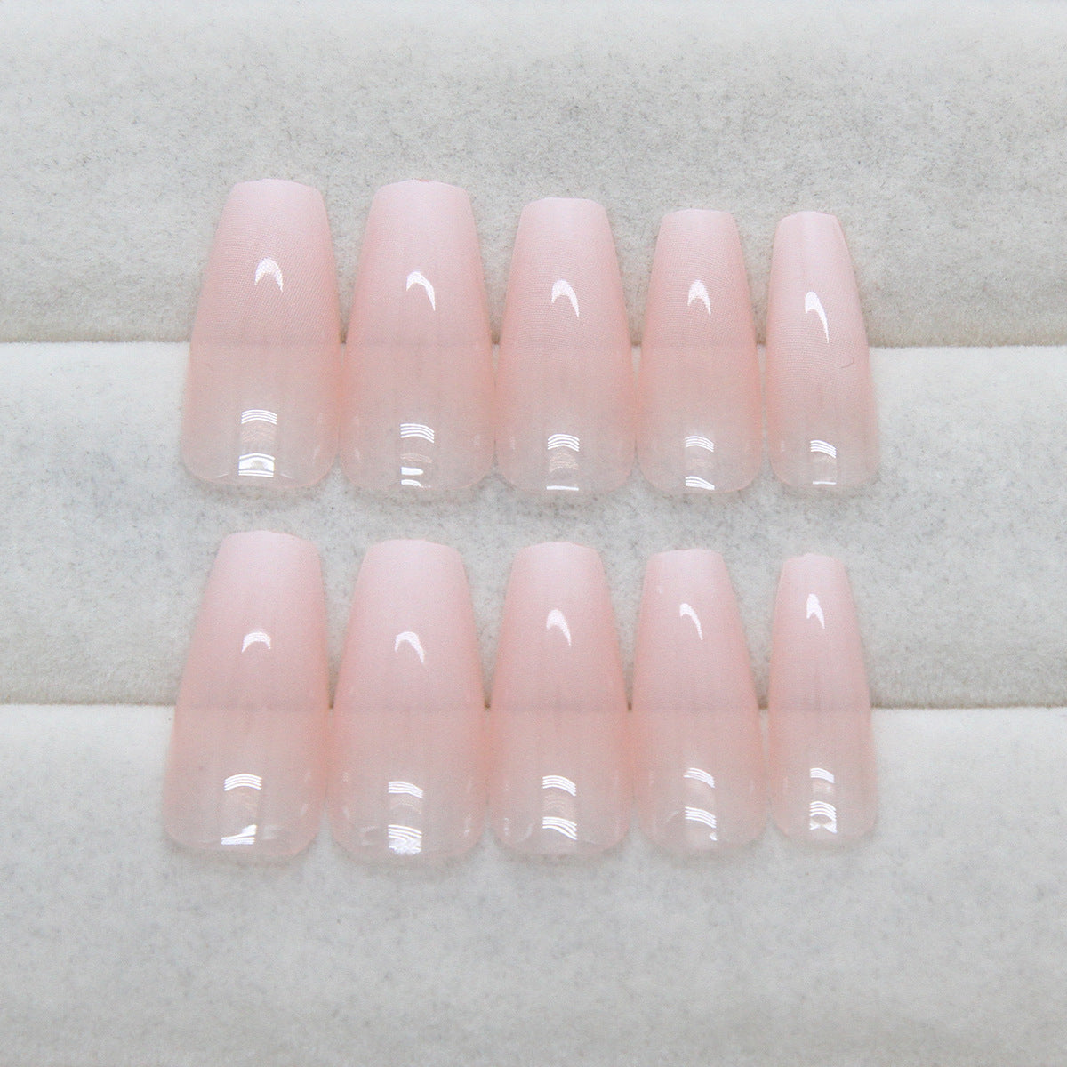 N-157 - Pastel Pink  - Press On Nail Set Of 24 - Free 24 Pcs Sticker Sheet Included