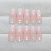 N-157 - Pastel Pink  - Press On Nail Set Of 24 - Free 24 Pcs Sticker Sheet Included