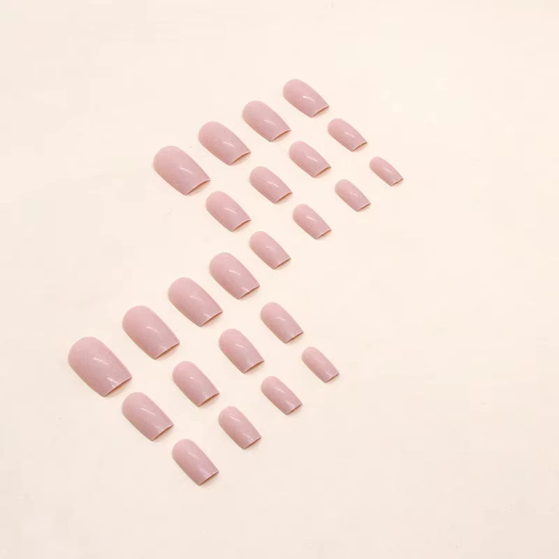 N-235 - Bright Pink - Press On Nail Set Of 24 - Free 24 Pcs Sticker Sheet Included