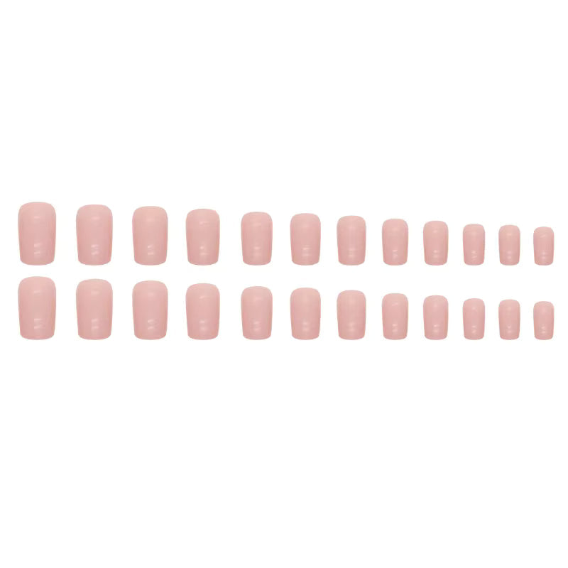 N-235 - Bright Pink - Press On Nail Set Of 24 - Free 24 Pcs Sticker Sheet Included