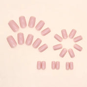 N-235 - Bright Pink - Press On Nail Set Of 24 - Free 24 Pcs Sticker Sheet Included