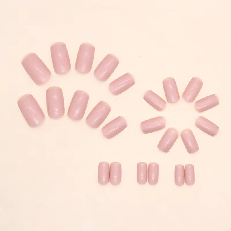 N-235 - Bright Pink - Press On Nail Set Of 24 - Free 24 Pcs Sticker Sheet Included