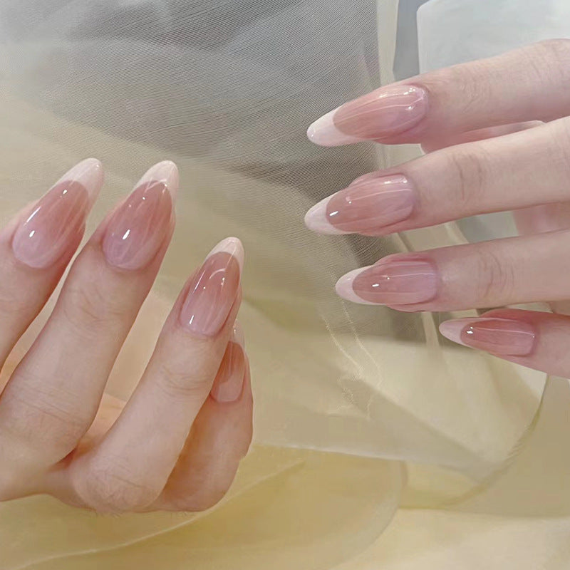 N-117 - Crepe Pink - Press On Nail Set Of 24 - Free 24 Pcs Sticker Sheet Included