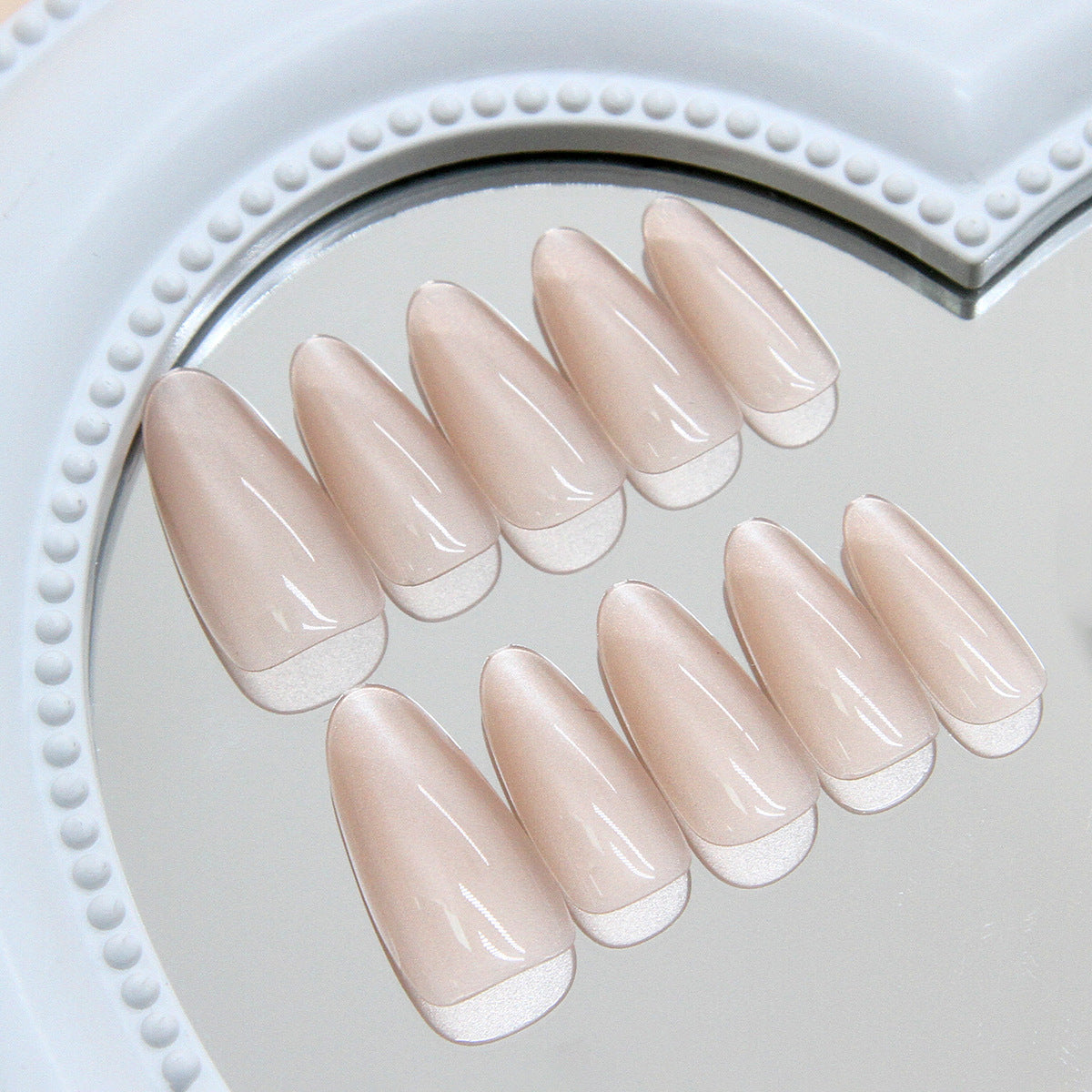 N-136 - Shiny Pink Long - Press On Nail Set Of 24 - Free 24 Pcs Sticker Sheet Included