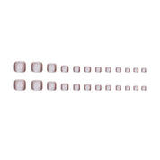 N-139 - Shiny Macaron Pink - Toenail Set Of 24 - Free 24 Pcs Sticker Sheet Included
