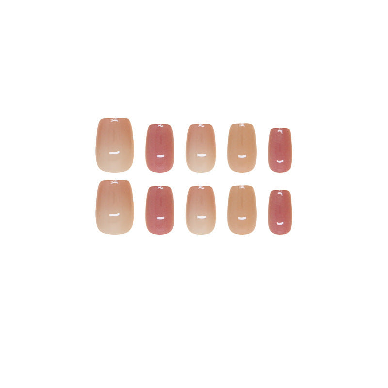 N-125 - Shiny Pink Shades - Press On Nail Set Of 24 - Free 24 Pcs Sticker Sheet Included