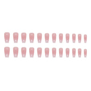 N-145 - Pink Shade - Press On Nail Set Of 24 - Free 24 Pcs Sticker Sheet Included