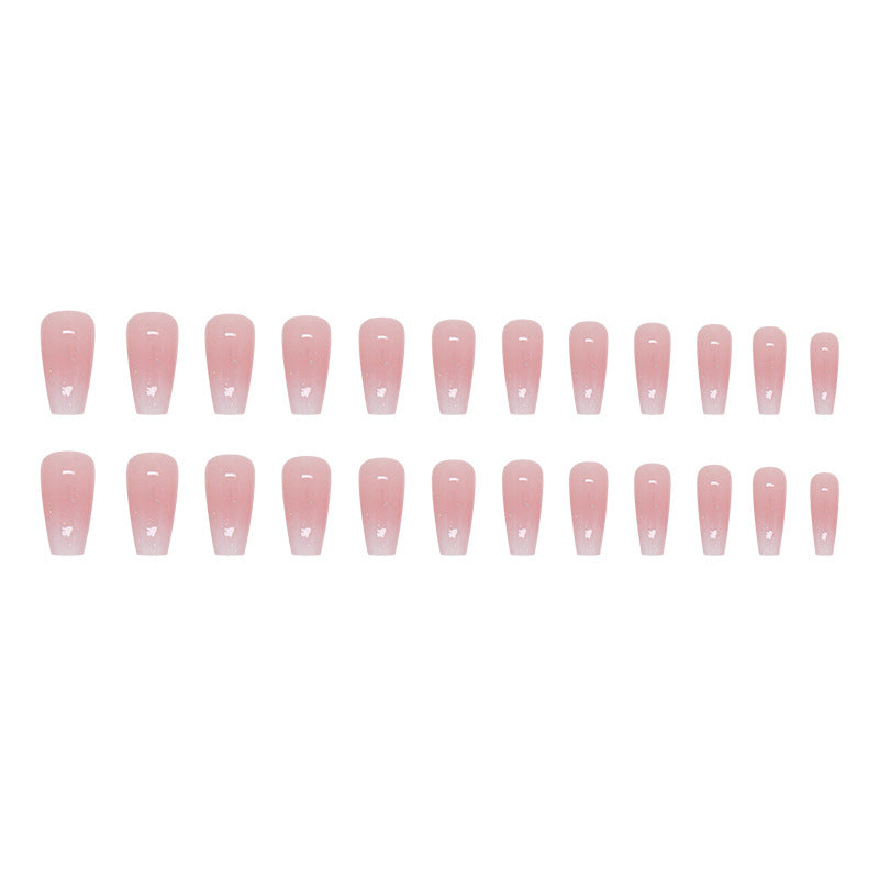 N-145 - Pink Shade - Press On Nail Set Of 24 - Free 24 Pcs Sticker Sheet Included