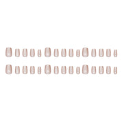 N-133 - Shiny Light Pink - Press On Nail Set Of 24 - Free 24 Pcs Sticker Sheet Included