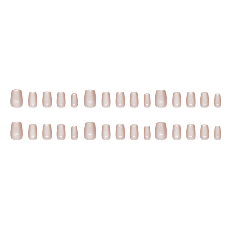 N-133 - Shiny Light Pink - Press On Nail Set Of 24 - Free 24 Pcs Sticker Sheet Included