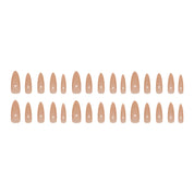 N-134 - Shiny Peachy - Press On Nail Set Of 24 - Free 24 Pcs Sticker Sheet Included