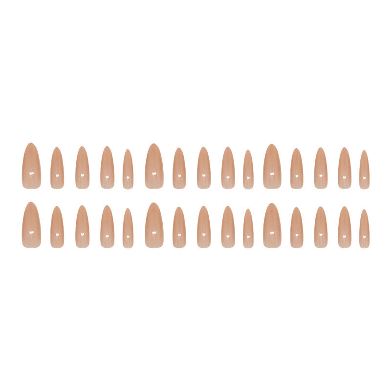 N-134 - Shiny Peachy - Press On Nail Set Of 24 - Free 24 Pcs Sticker Sheet Included