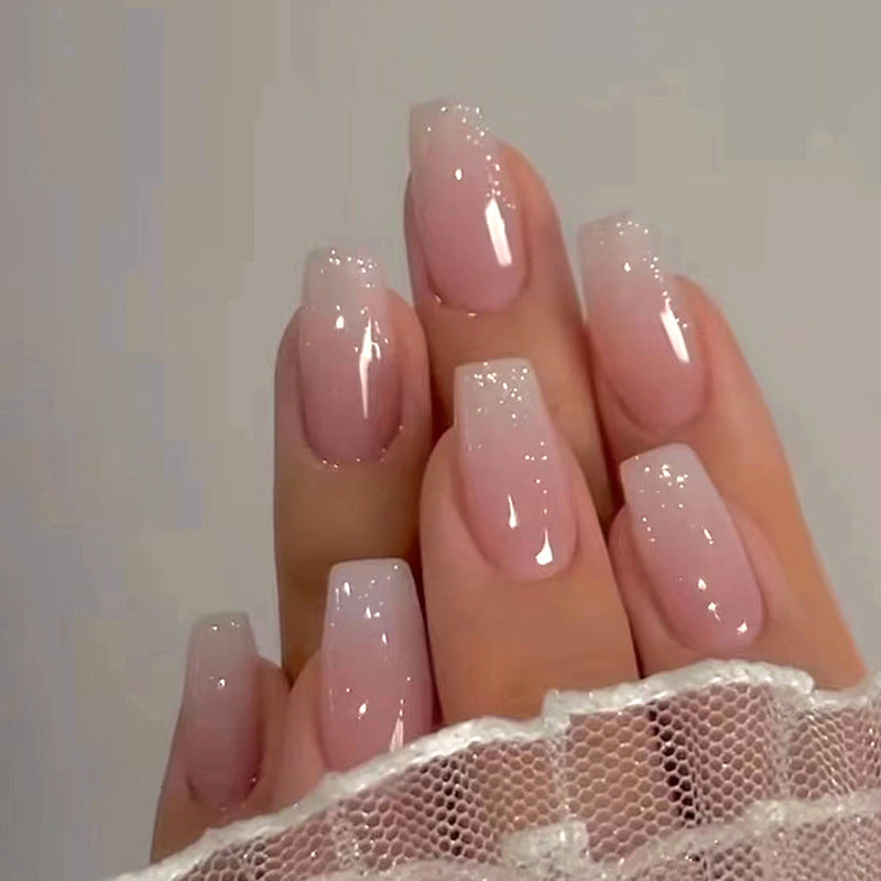 N-145 - Pink Shade - Press On Nail Set Of 24 - Free 24 Pcs Sticker Sheet Included