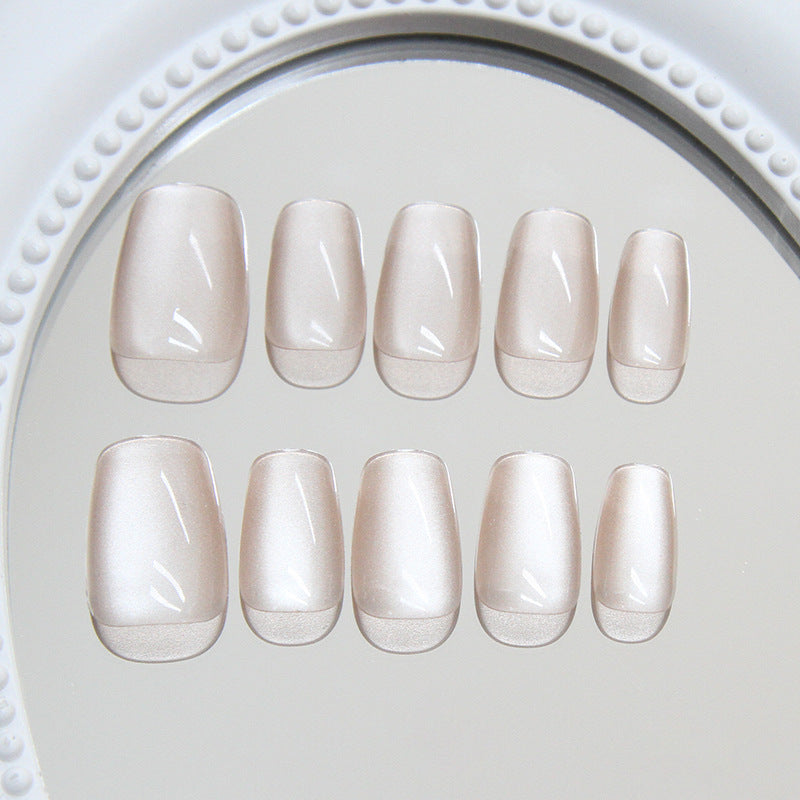 N-133 - Shiny Light Pink - Press On Nail Set Of 24 - Free 24 Pcs Sticker Sheet Included