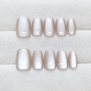 N-133 - Shiny Light Pink - Press On Nail Set Of 24 - Free 24 Pcs Sticker Sheet Included