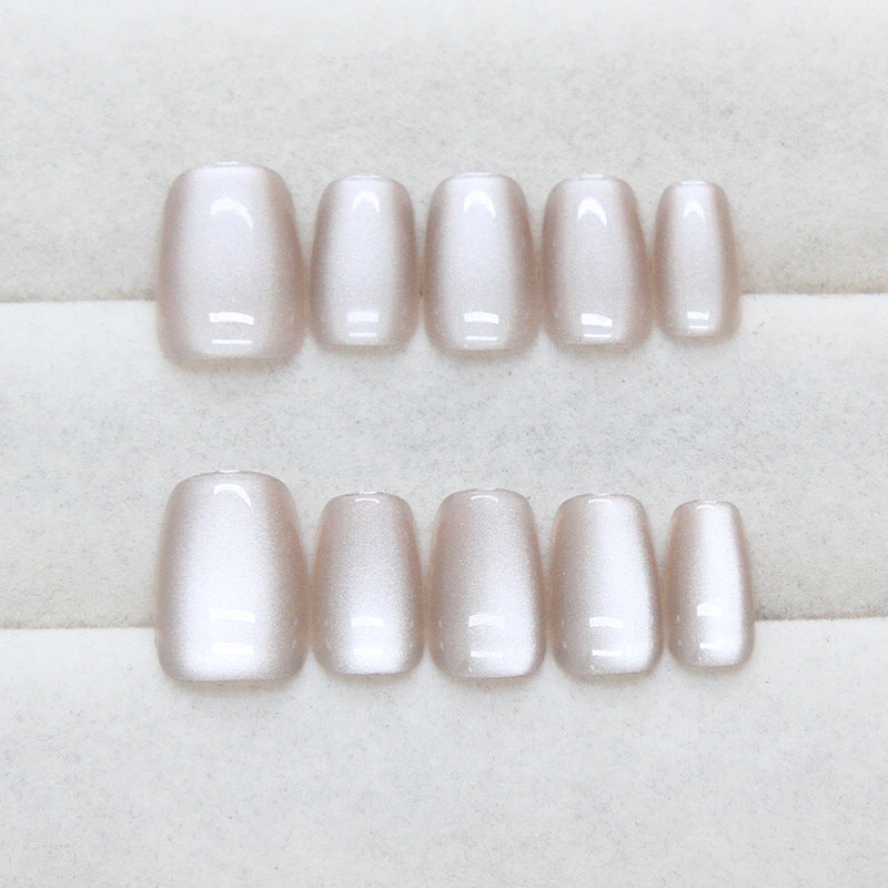 N-133 - Shiny Light Pink - Press On Nail Set Of 24 - Free 24 Pcs Sticker Sheet Included