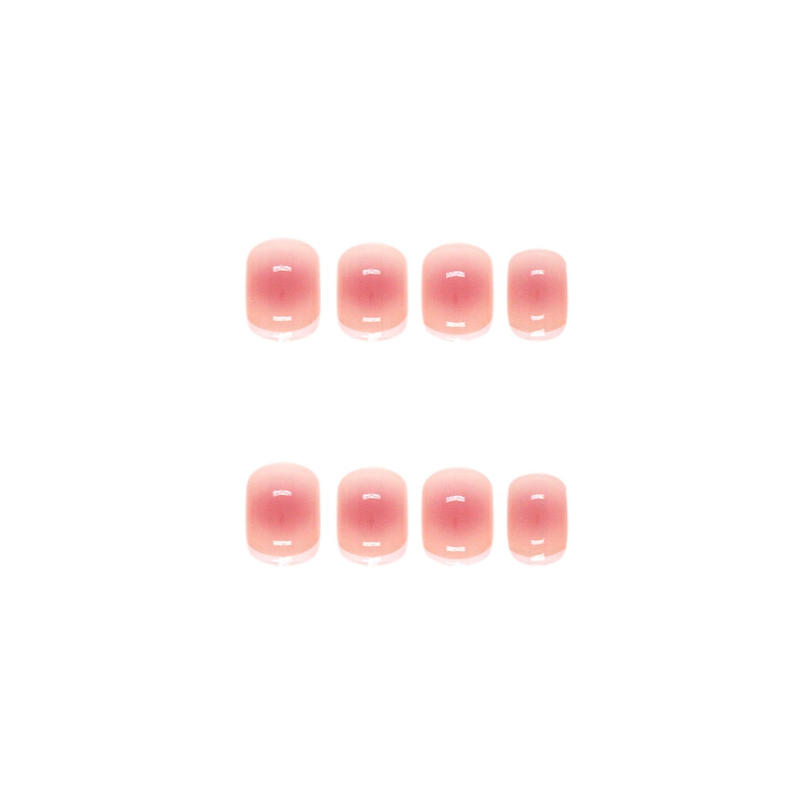 N-135 - Shiny Rose Pink - Press On Nail Set Of 24 - Free 24 Pcs Sticker Sheet Included