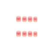 N-135 - Shiny Rose Pink - Press On Nail Set Of 24 - Free 24 Pcs Sticker Sheet Included