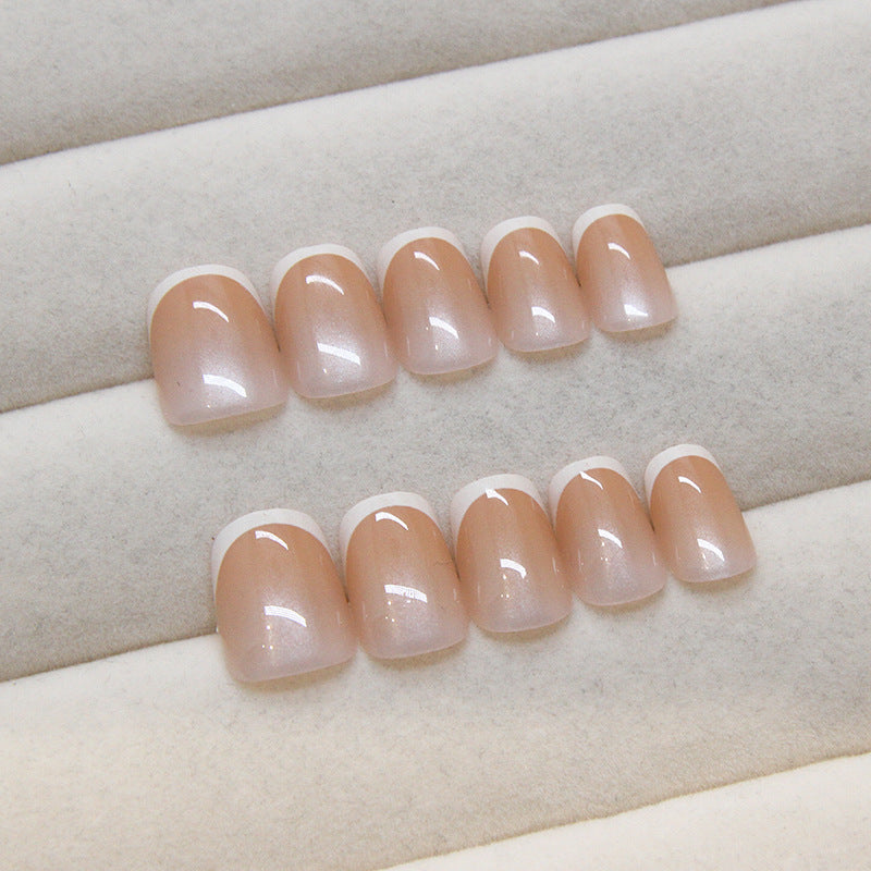 N-124 - Peachy Pink  - Press On Nail Set Of 24 - Free 24 Pcs Sticker Sheet Included