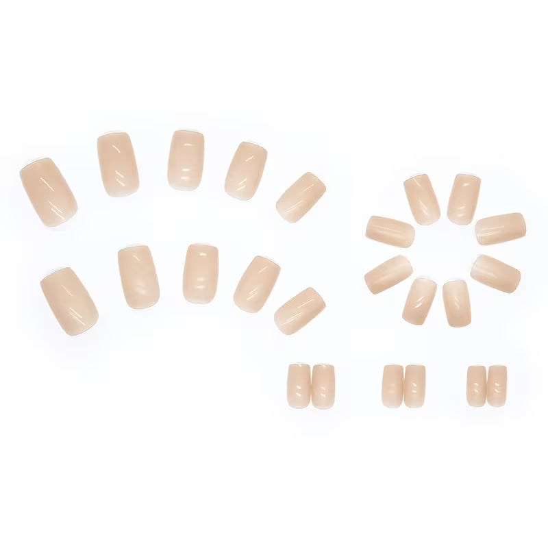 N-237 - Peach - Press On Nail Set Of 24 - Free 24 Pcs Sticker Sheet Included