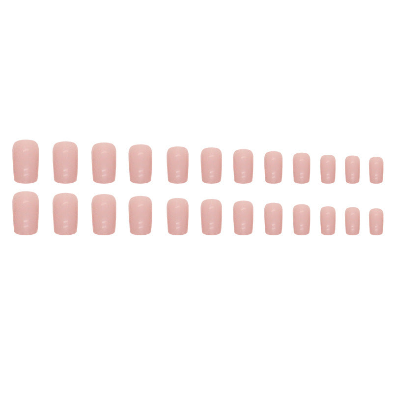 N-147 - Pink  - Press On Nail Set Of 24 - Free 24 Pcs Sticker Sheet Included
